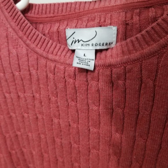 Kim Rogers women's L cable knit sweater - Picture 2 of 4
